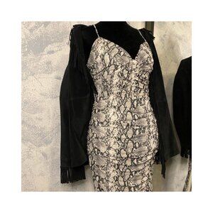 Sneakskin Pattern Black and White Bodycon Dress size L